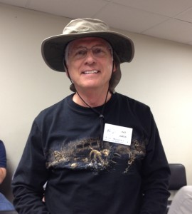 Pat Amos - showing off his new fishing hat signed by all of the Clergy!