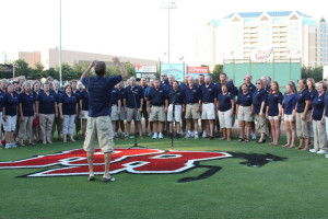 Singing the National Anthem at the Rough Riders Game - August 2010