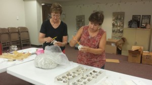 Sharon and Joy making Music Ornaments. 08/27/2014