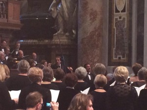 Tim Morrison conducting during high mass at St. Peter's Basilica.