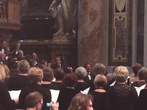 Tim Morrison conducting during high mass at St. Peter's Basilica.