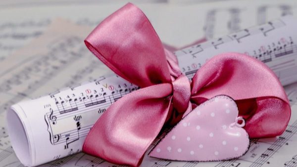 music, love, romance, sheet music, pink ribbon, heart, valentine, melody, musical notes, romantic gift, music lover, love song, decoration, music background, music theme, celebration, elegant, classical music, creative, artistic, passion, musical composition, music art, love note, sentiment